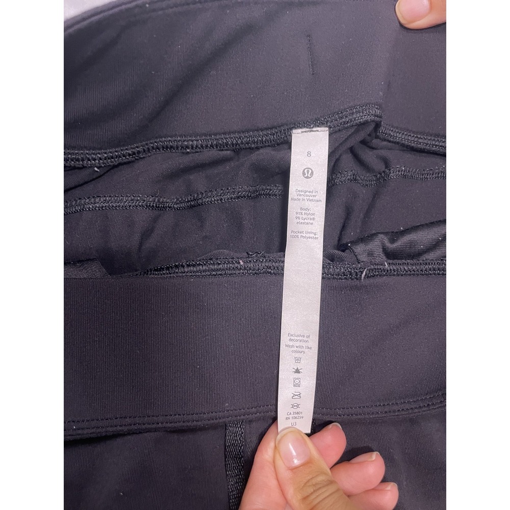 Lululemon Womens 8 Black Joggers Track Pants Tapered Drawstring Gym Workout - Picture 6 of 9